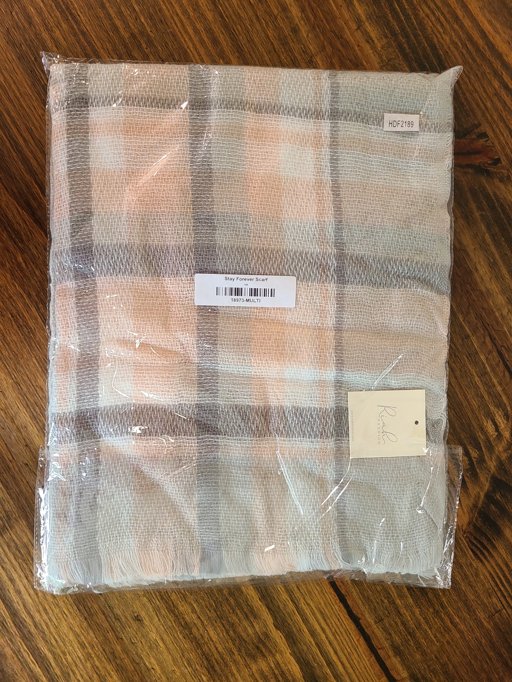 Rae Accessories Multi-Color Plaid Lightweight Scarf